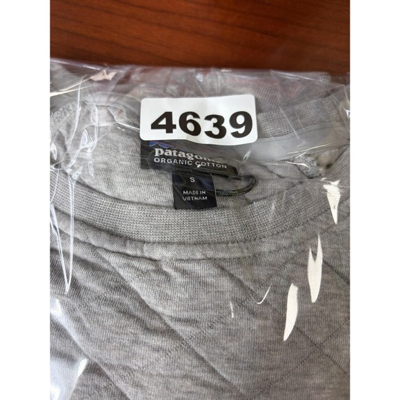 Patagonia Sweatshirt Womens Small Gray Organic Cotton Quilted Crew Pullover - Picture 8 of 8